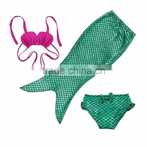 New Children Mermaid Tail Split Swimsuit Cosplay Costume Girls Bikini Set Dress thumbnail-5