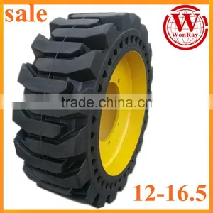 Wheel Loader Skid Steer Tires 12-16.5 Solid for Bob Cat 329-6785 thumbnail-1