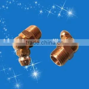 1/8"-28 Thread 45 Degreee Brass Grease Fitting thumbnail-2