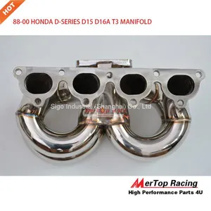 Mertop Race 88-00 HOND* CIVI*/CRX DEL SOL B-SERIES T3 RAM HORN TURBO MANIFOLD thumbnail-4