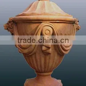 Hand Carved Marble Garden Stone Vase thumbnail-1