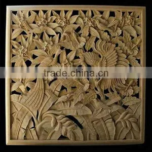 Stone Relief Carving of Bird and Flower thumbnail-1