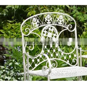 POWERLON Vintage 2 Seater Garden Bench Wrought Iron Outdoor Furniture thumbnail-4