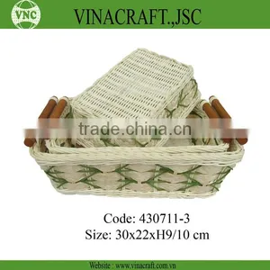 Rattan Baskets Wholesale With Handles thumbnail-1