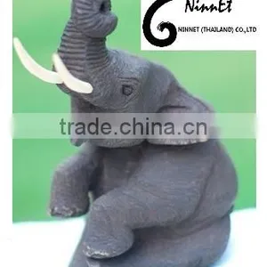 Wood Carved Elephant From Thailand thumbnail-5