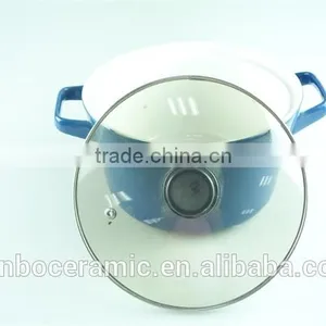 Fashion New Design Porcelain Tureen, Blue Ceramic Tureen With Glass Lid,double Ear Tureens thumbnail-2