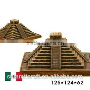 2016 Mexico Souvenirs Resin Mexico and Pyramid Building Model thumbnail-1