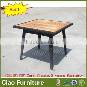 Outdoor Garden Table Furniture Wooden Rattan Table thumbnail-1