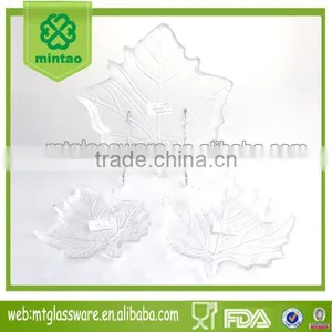 Wholesale Leaf Glass Dishes and Charger Plates Clear Mini Bowl Set thumbnail-1