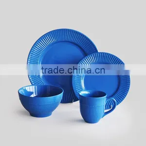 16pcs High Quality Embossed Dinner Set With Purple Solid Color thumbnail-3
