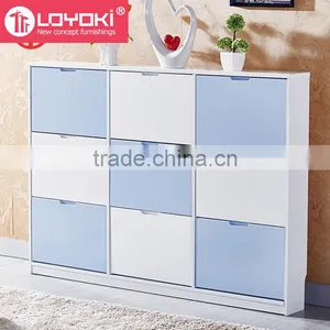 Modern Style Cabinet for Shoe Storage Home Entryways Wood Shoe Rack Wooden Shoe Cabinet thumbnail-1