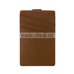 New Design Full Grain Leather Slim Pull Tab Leather Credit Card Holder With RFID Blocking thumbnail-6