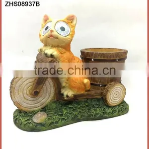 Resin Home Decor Rabbit Bath for Bird, Solar Garden Light thumbnail-3