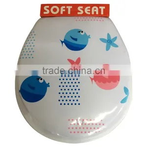Printed Color PVC Adult Soft Toilet Seats / WC Seat Flowery Color Soft Toilet Seat Lid thumbnail-5