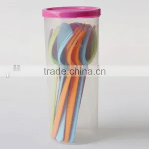 Plastic Airtight Cup With Cutlery Picnic Set thumbnail-1