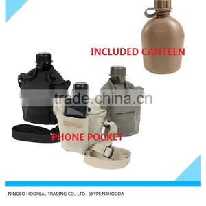 Carry All 1 Quart Canteen w/ Cover Cell Phone Pocket Shoulder Strap thumbnail-1
