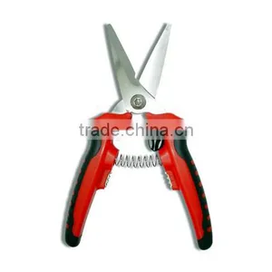 8" Multi-functional Heavy Duty Scissors With Semi-round Cut & Wire Strip thumbnail-1