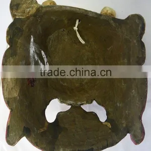 Hand Crafted Wooden Mask of Bhairab Mahakal Wall Hanging Made In Nepal thumbnail-3