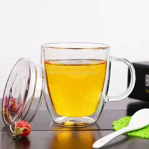 Double Wall Milk Cup 220ML Customized Coffee Cup Glass Cups Milk Mugs thumbnail-1