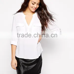 2015 New Fashionable Factory Soft-touch Fabric Utility D-Ring Shirt With V-neckline thumbnail-1