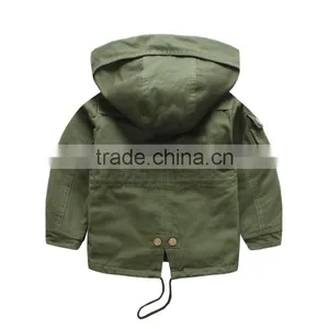Wholesale High Quality 100% Cotton Olive Green Boys Winter Outfit With Armband thumbnail-2