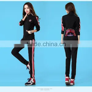 Wholesale Black and White High Quality Fit Slim Girl's Sportswear 2016 thumbnail-2