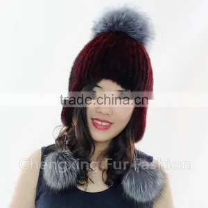 CX-C-42B Wholesale Genuine Mink Fur Cap 2016 Fashion Hat Custom Hats Women thumbnail-2