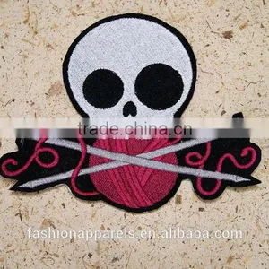 Custom High Quality Embroidered Creative Skulls Patch for Clothes Embroidery Patch Made in China Choose Size/color thumbnail-1