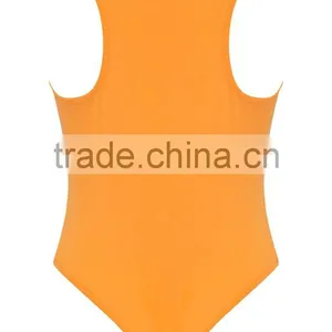 Custom Color Private Label Crew Neck Racer Back Basic Cotton Spandex Tight Women Bodysuit thumbnail-5