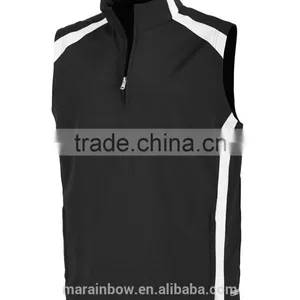 Unique Contrasting Color Blocked Accents Sleeveless Wind & Water-resistant Golf Vest for Men thumbnail-1
