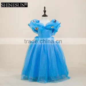 2016 Wholesale Princess Kids Clothes Girl Dress With Butterfly for Special Occasion thumbnail-1