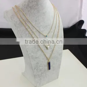 Zm35321a Wholesale Chain Statement Jewelery Gold Plated Turquoise Necklace 2017 thumbnail-3
