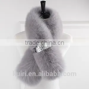 15colors Real Fox Fur Scarf 95x15cm Women Fashionable Winter Fluffy Natural Genuine Fur Scarfs Shawls Luxury Neckwarmer thumbnail-3