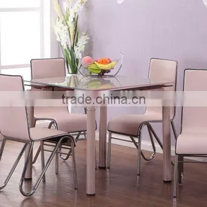 2016 High Quality Popular New Modern Design Glass Expandable Dining Set thumbnail-2