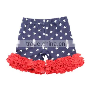Wholesale Boutique Ruffle Kids 100% Cotton Ruffle Girls Summer Shorts thumbnail-1