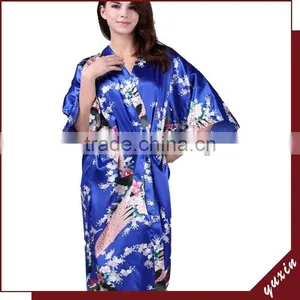 Satin Robe Bath Robe Custom Made Japanese Sex Girl Kimono 0609017 thumbnail-1