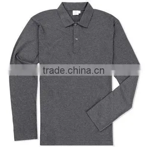 Cheap Grey Polo Shirts Sale 2013 Fashion Custom 100% Cotton Hot Sale Newest Design Custom Design Long Sleeve Custom Polo Shirt thumbnail-1