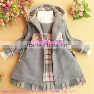 Classic Warm Children Woolen Coat With Hoody thumbnail-1