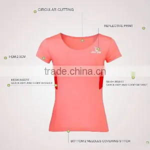 BEROY Custom Fitness Women Gym Cycling Running Sports T-shirt for Wholesale thumbnail-4