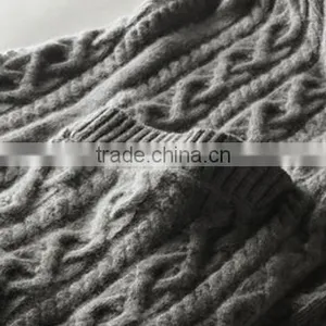 Women's Most Popular Gery Cable Knit Cashmere Sweater Cardigan With Side Pockets thumbnail-5