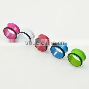 2017 New Style Hot Selling Spray Paint Body Piercing Jewelry,316l Stainless Steel Ear Plugs,single Flare With O Ring thumbnail-1