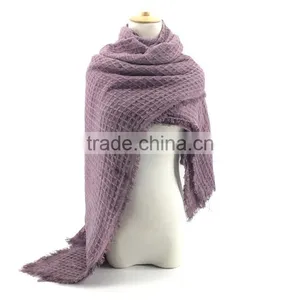 Women Plaid Cashmere Scarf Pashmina Warm Winter Scarf thumbnail-3