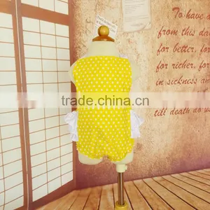 Yellow Polka Dot Wholesale Cotton Ruffled Bloomers Pakistan Baby Romper Clothing thumbnail-5