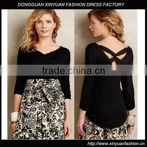 Hot Selling Pullover Style Cross Back Ladies Jersey Tee thumbnail-1