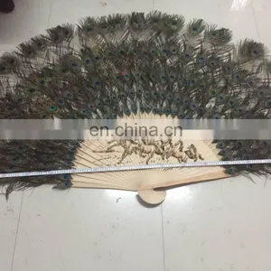 220cm Large Decorative Natural Peacock Feather Fan for Party thumbnail-1