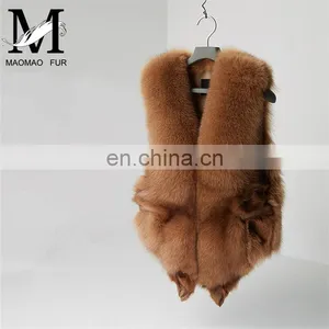 2017 New Fashion Sleeveless Outerwear Real Fox Fur Vest for Women thumbnail-1