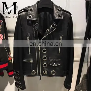 Custom Design Women Black Leather Jacket Custom Made Leather Jacket thumbnail-6