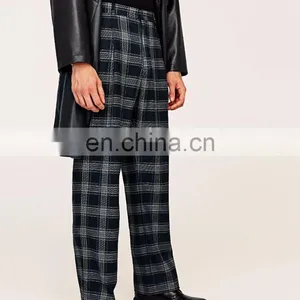 Most Fashionable In 2017 Wholesale Men Casual Checked Wide Leg Trousers thumbnail-2