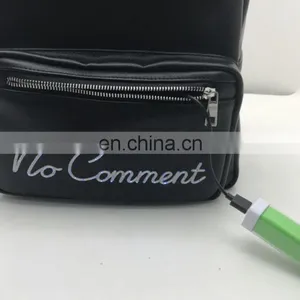 Cheap PU Leather Waterproof Led Light Backpack With Power Bank thumbnail-3