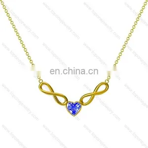 Cheap Wholesale Stainless Steel Double Infinity Crystal Pendants Charms Necklaces Jewelry Gifts thumbnail-4